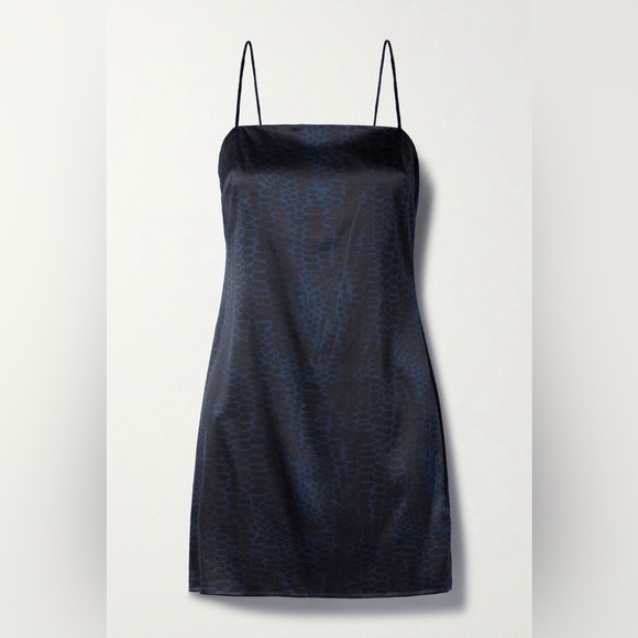 Anine Bing Silk Slip Dress XS | Python Print Mini | Y2K Quiet Luxury Style - Picture 2 of 7